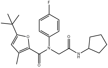 2-Furancarboxamide,N-[2-(cyclopentylamino)-2-oxoethyl]-5-(1,1-dimethylethyl)-N-(4-fluorophenyl)-3-methyl-(9CI) Structure