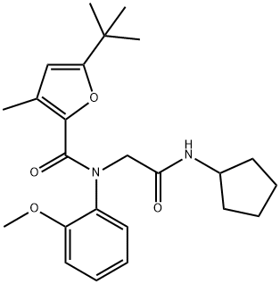 2-Furancarboxamide,N-[2-(cyclopentylamino)-2-oxoethyl]-5-(1,1-dimethylethyl)-N-(2-methoxyphenyl)-3-methyl-(9CI) Structure