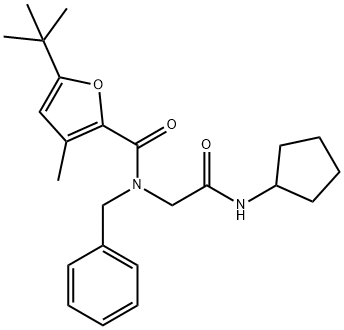 2-Furancarboxamide,N-[2-(cyclopentylamino)-2-oxoethyl]-5-(1,1-dimethylethyl)-3-methyl-N-(phenylmethyl)-(9CI) Structure