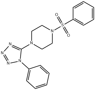 Piperazine,1-(phenylsulfonyl)-4-(1-phenyl-1H-tetrazol-5-yl)-(9CI) 구조식 이미지