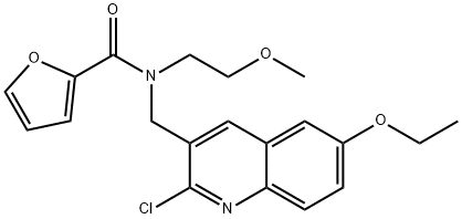 2-Furancarboxamide,N-[(2-chloro-6-ethoxy-3-quinolinyl)methyl]-N-(2-methoxyethyl)-(9CI) 구조식 이미지