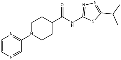 4-Piperidinecarboxamide,N-[5-(1-methylethyl)-1,3,4-thiadiazol-2-yl]-1-pyrazinyl-(9CI) 구조식 이미지