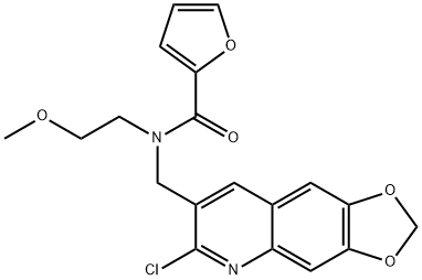 2-Furancarboxamide,N-[(6-chloro-1,3-dioxolo[4,5-g]quinolin-7-yl)methyl]-N-(2-methoxyethyl)-(9CI) 구조식 이미지