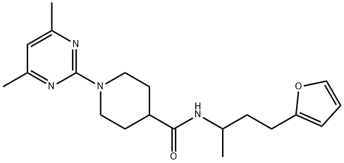 4-Piperidinecarboxamide,1-(4,6-dimethyl-2-pyrimidinyl)-N-[3-(2-furanyl)-1-methylpropyl]-(9CI) 구조식 이미지