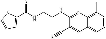 2-Thiophenecarboxamide,N-[2-[(3-cyano-8-methyl-2-quinolinyl)amino]ethyl]-(9CI) Structure