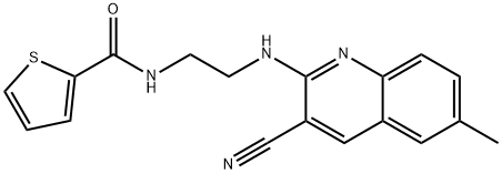 2-Thiophenecarboxamide,N-[2-[(3-cyano-6-methyl-2-quinolinyl)amino]ethyl]-(9CI) Structure