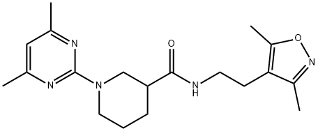 3-Piperidinecarboxamide,N-[2-(3,5-dimethyl-4-isoxazolyl)ethyl]-1-(4,6-dimethyl-2-pyrimidinyl)-(9CI) 구조식 이미지