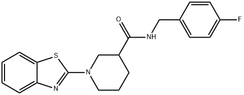 3-Piperidinecarboxamide,1-(2-benzothiazolyl)-N-[(4-fluorophenyl)methyl]-(9CI) 구조식 이미지