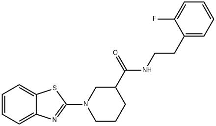 3-Piperidinecarboxamide,1-(2-benzothiazolyl)-N-[2-(2-fluorophenyl)ethyl]-(9CI) Structure