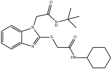 1H-Benzimidazole-1-acetamide,2-[[2-(cyclohexylamino)-2-oxoethyl]thio]-N-(1,1-dimethylethyl)-(9CI) 구조식 이미지