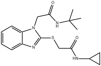 1H-Benzimidazole-1-acetamide,2-[[2-(cyclopropylamino)-2-oxoethyl]thio]-N-(1,1-dimethylethyl)-(9CI) 구조식 이미지