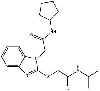 1H-Benzimidazole-1-acetamide,N-cyclopentyl-2-[[2-[(1-methylethyl)amino]-2-oxoethyl]thio]-(9CI) 구조식 이미지