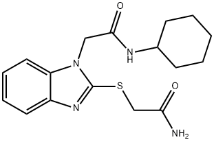 1H-Benzimidazole-1-acetamide,2-[(2-amino-2-oxoethyl)thio]-N-cyclohexyl-(9CI) 구조식 이미지
