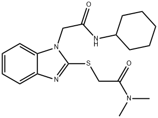 1H-Benzimidazole-1-acetamide,N-cyclohexyl-2-[[2-(dimethylamino)-2-oxoethyl]thio]-(9CI) 구조식 이미지