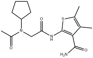 3-티오펜카르복사미드,2-[[(아세틸시클로펜틸아미노)아세틸]아미노]-4,5-디메틸-(9CI) 구조식 이미지