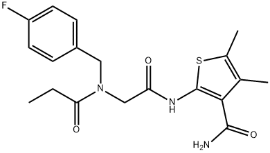 3-Thiophenecarboxamide,2-[[[[(4-fluorophenyl)methyl](1-oxopropyl)amino]acetyl]amino]-4,5-dimethyl-(9CI) 구조식 이미지