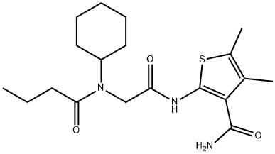 3-Thiophenecarboxamide,2-[[[cyclohexyl(1-oxobutyl)amino]acetyl]amino]-4,5-dimethyl-(9CI) 구조식 이미지