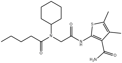 3-Thiophenecarboxamide,2-[[[cyclohexyl(1-oxopentyl)amino]acetyl]amino]-4,5-dimethyl-(9CI) 구조식 이미지