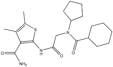 3-Thiophenecarboxamide,2-[[[(cyclohexylcarbonyl)cyclopentylamino]acetyl]amino]-4,5-dimethyl-(9CI) Structure