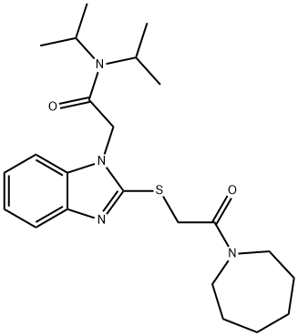 1H-Benzimidazole-1-acetamide,2-[[2-(hexahydro-1H-azepin-1-yl)-2-oxoethyl]thio]-N,N-bis(1-methylethyl)-(9CI) 구조식 이미지