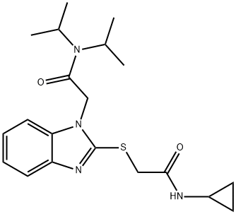 1H-Benzimidazole-1-acetamide,2-[[2-(cyclopropylamino)-2-oxoethyl]thio]-N,N-bis(1-methylethyl)-(9CI) Structure