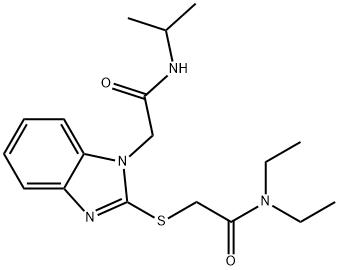 1H-Benzimidazole-1-acetamide,2-[[2-(diethylamino)-2-oxoethyl]thio]-N-(1-methylethyl)-(9CI) 구조식 이미지