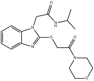 1H-Benzimidazole-1-acetamide,N-(1-methylethyl)-2-[[2-(4-morpholinyl)-2-oxoethyl]thio]-(9CI) 구조식 이미지