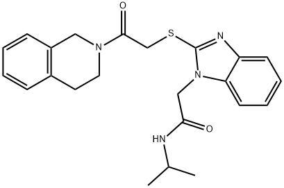 1H-Benzimidazole-1-acetamide,2-[[2-(3,4-dihydro-2(1H)-isoquinolinyl)-2-oxoethyl]thio]-N-(1-methylethyl)-(9CI) Structure