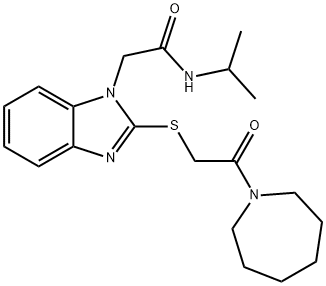 1H-Benzimidazole-1-acetamide,2-[[2-(hexahydro-1H-azepin-1-yl)-2-oxoethyl]thio]-N-(1-methylethyl)-(9CI) Structure