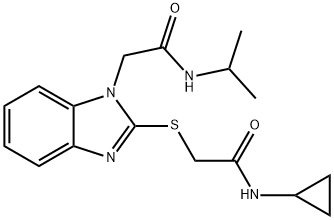 1H-Benzimidazole-1-acetamide,2-[[2-(cyclopropylamino)-2-oxoethyl]thio]-N-(1-methylethyl)-(9CI) 구조식 이미지