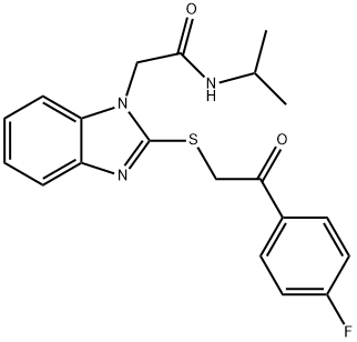 1H-Benzimidazole-1-acetamide,2-[[2-(4-fluorophenyl)-2-oxoethyl]thio]-N-(1-methylethyl)-(9CI) 구조식 이미지