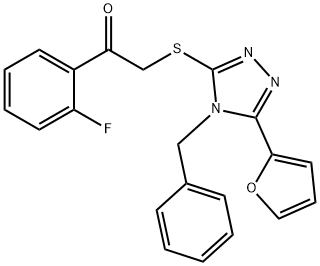 Ethanone,1-(2-fluorophenyl)-2-[[5-(2-furanyl)-4-(phenylmethyl)-4H-1,2,4-triazol-3-yl]thio]-(9CI) 구조식 이미지