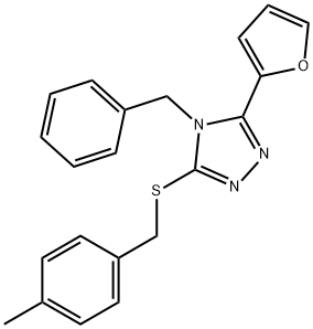 4H-1,2,4-Triazole,3-(2-furanyl)-5-[[(4-methylphenyl)methyl]thio]-4-(phenylmethyl)-(9CI) Structure