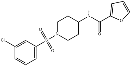 2-Furancarboxamide,N-[1-[(3-chlorophenyl)sulfonyl]-4-piperidinyl]-(9CI) Structure