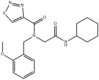 1,2,3-Thiadiazole-4-carboxamide,N-[2-(cyclohexylamino)-2-oxoethyl]-N-[(2-methoxyphenyl)methyl]-(9CI) Structure