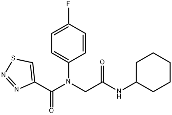 1,2,3-Thiadiazole-4-carboxamide,N-[2-(cyclohexylamino)-2-oxoethyl]-N-(4-fluorophenyl)-(9CI) Structure