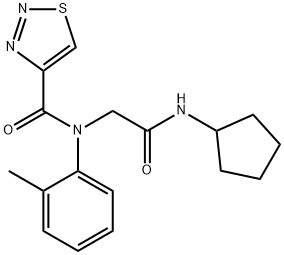 1,2,3-Thiadiazole-4-carboxamide,N-[2-(cyclopentylamino)-2-oxoethyl]-N-(2-methylphenyl)-(9CI) Structure