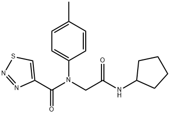 1,2,3-Thiadiazole-4-carboxamide,N-[2-(cyclopentylamino)-2-oxoethyl]-N-(4-methylphenyl)-(9CI) 구조식 이미지