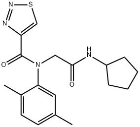 1,2,3-Thiadiazole-4-carboxamide,N-[2-(cyclopentylamino)-2-oxoethyl]-N-(2,5-dimethylphenyl)-(9CI) Structure