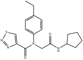 1,2,3-Thiadiazole-4-carboxamide,N-[2-(cyclopentylamino)-2-oxoethyl]-N-(4-ethylphenyl)-(9CI) 구조식 이미지