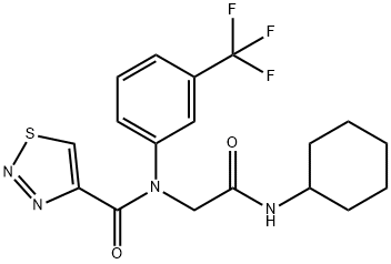 1,2,3-Thiadiazole-4-carboxamide,N-[2-(cyclohexylamino)-2-oxoethyl]-N-[3-(trifluoromethyl)phenyl]-(9CI) Structure