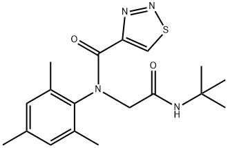 1,2,3-Thiadiazole-4-carboxamide,N-[2-[(1,1-dimethylethyl)amino]-2-oxoethyl]-N-(2,4,6-trimethylphenyl)-(9CI) 구조식 이미지