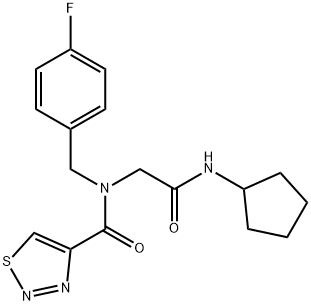 1,2,3-Thiadiazole-4-carboxamide,N-[2-(cyclopentylamino)-2-oxoethyl]-N-[(4-fluorophenyl)methyl]-(9CI) Structure