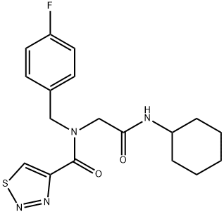 1,2,3-Thiadiazole-4-carboxamide,N-[2-(cyclohexylamino)-2-oxoethyl]-N-[(4-fluorophenyl)methyl]-(9CI) 구조식 이미지