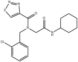 1,2,3-Thiadiazole-4-carboxamide,N-[(2-chlorophenyl)methyl]-N-[2-(cyclohexylamino)-2-oxoethyl]-(9CI) Structure