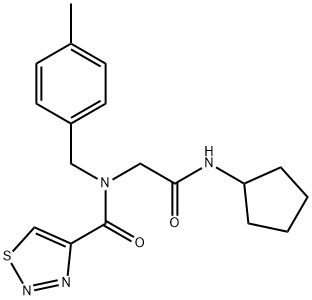 1,2,3-Thiadiazole-4-carboxamide,N-[2-(cyclopentylamino)-2-oxoethyl]-N-[(4-methylphenyl)methyl]-(9CI) 구조식 이미지