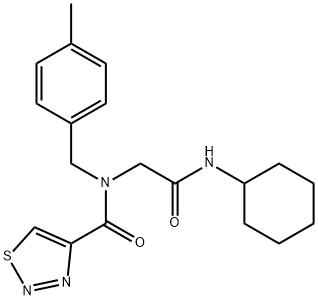 1,2,3-Thiadiazole-4-carboxamide,N-[2-(cyclohexylamino)-2-oxoethyl]-N-[(4-methylphenyl)methyl]-(9CI) Structure