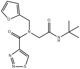 1,2,3-Thiadiazole-4-carboxamide,N-[2-[(1,1-dimethylethyl)amino]-2-oxoethyl]-N-(2-furanylmethyl)-(9CI) Structure