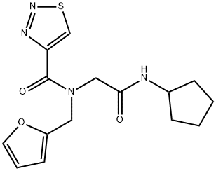 1,2,3-Thiadiazole-4-carboxamide,N-[2-(cyclopentylamino)-2-oxoethyl]-N-(2-furanylmethyl)-(9CI) 구조식 이미지