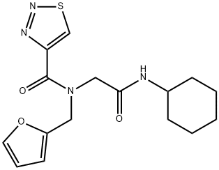 1,2,3-Thiadiazole-4-carboxamide,N-[2-(cyclohexylamino)-2-oxoethyl]-N-(2-furanylmethyl)-(9CI) Structure